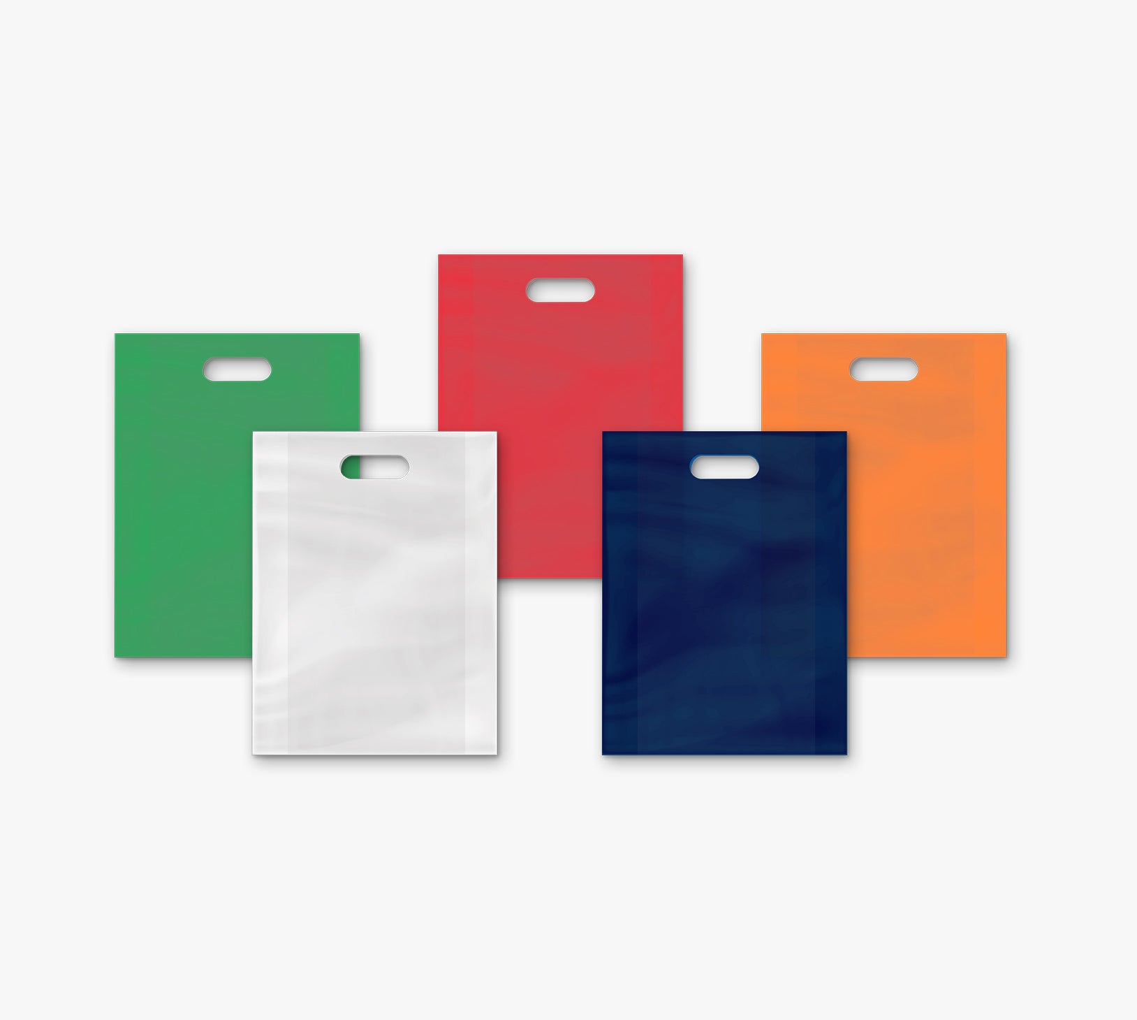 Colored PE-HD shopping bags