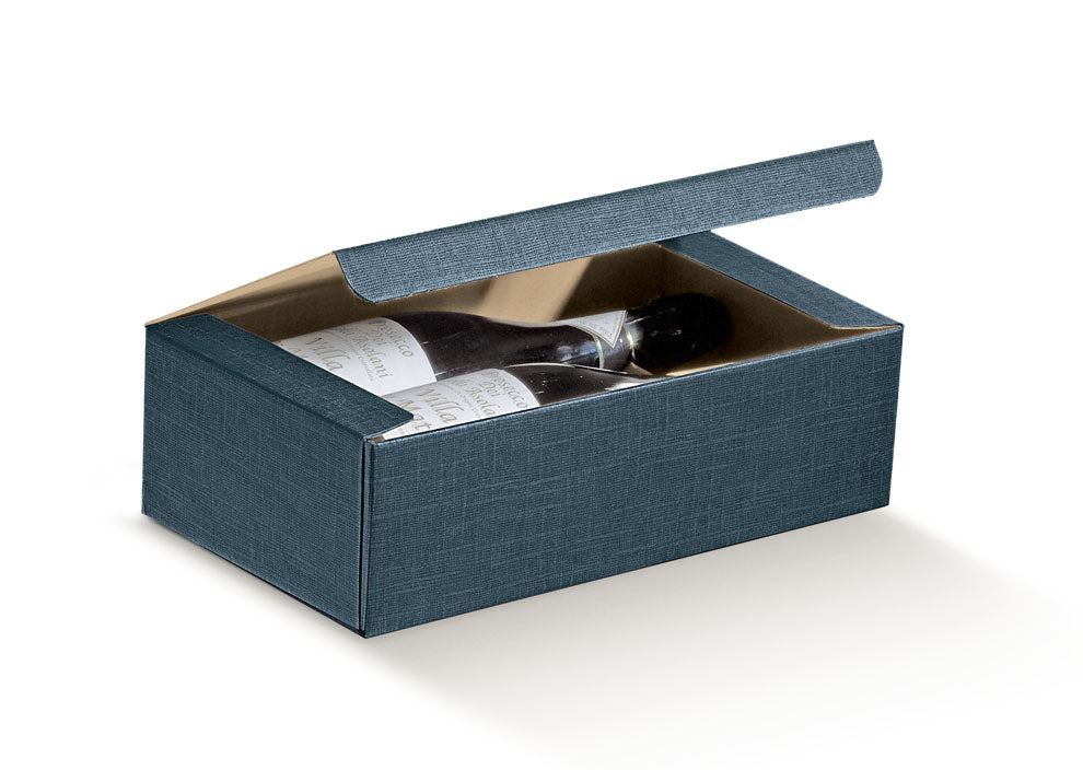 Elegance blue horizontal bottle holder box